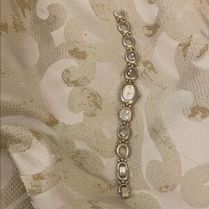 Women's Silver-Tone Linked Bracelet Watch - Elegant Oval Links